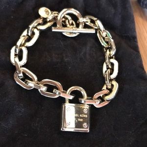 Michael Kors Pad Lock Chain Gold tone Bracelet